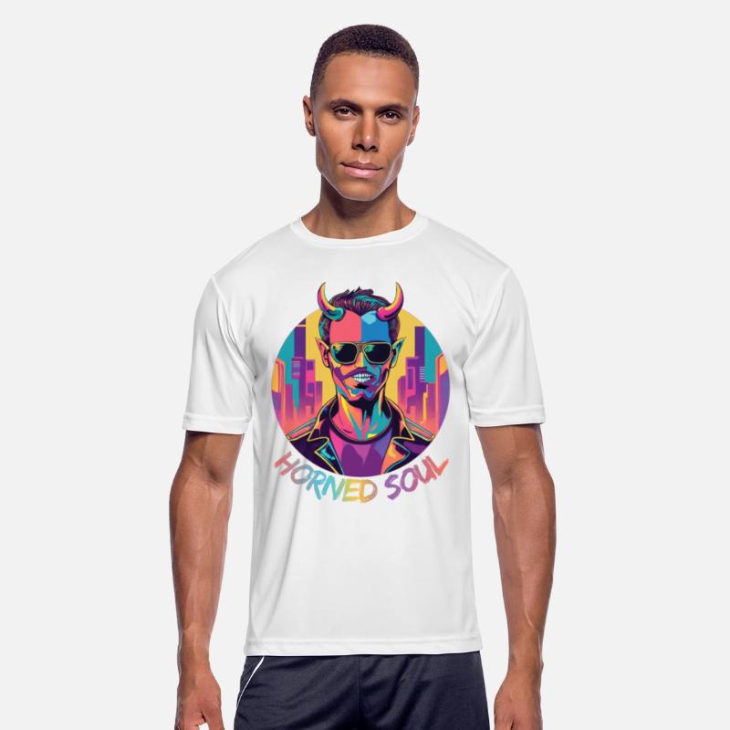 Colorful devil man with horns