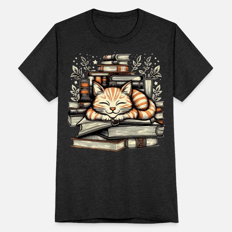 COZY CAT TAKING A NAP ON BOOKS