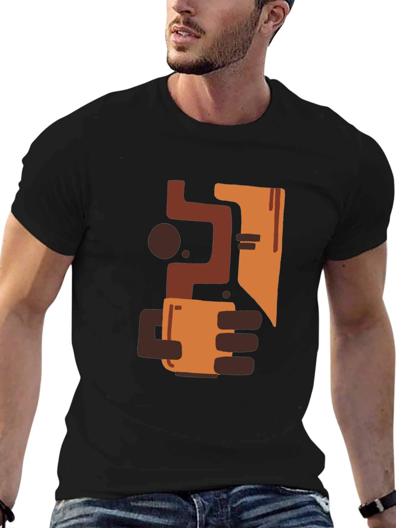 Abstract Coffee Lover Black Tee