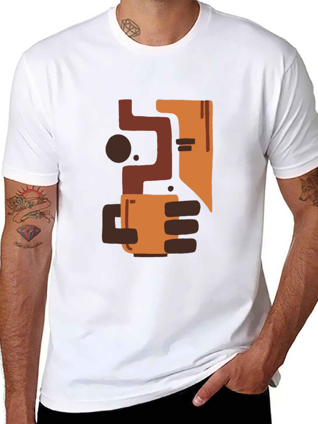 Abstract Coffee Lover Black Tee