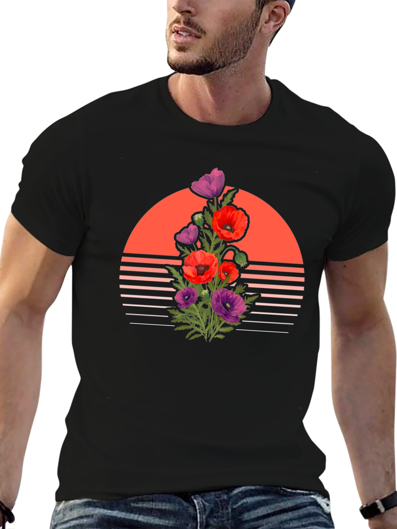 Floral Sunset Graphic Tee - Stylish Comfort