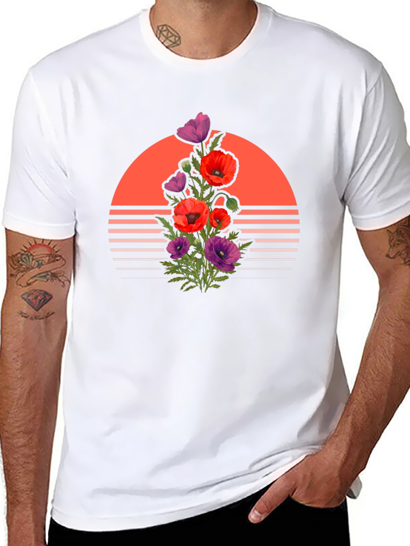 Floral Sunset Graphic Tee - Stylish Comfort