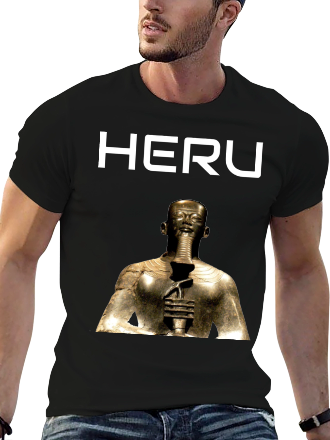 Heru Pharaoh Graphic Tee - Premium Cotton Blend