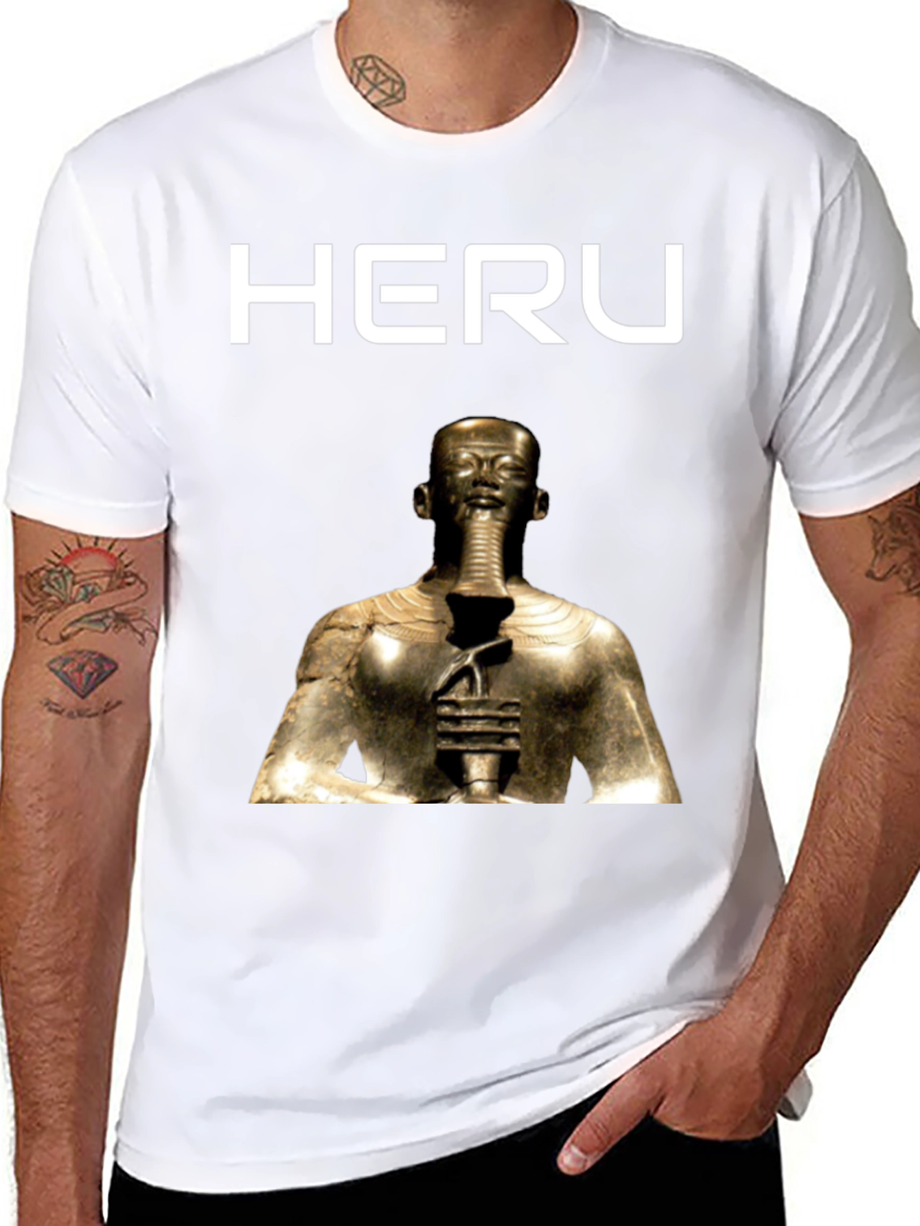 Heru Pharaoh Graphic Tee - Premium Cotton Blend