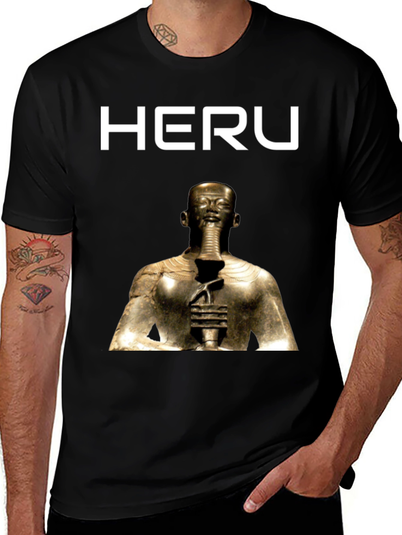 Heru Pharaoh Graphic Tee - Premium Cotton Blend
