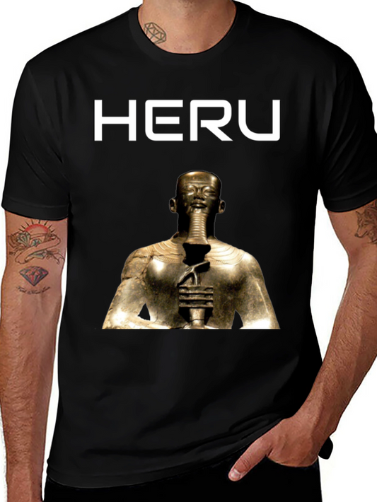 Heru Pharaoh Graphic Tee - Premium Cotton Blend