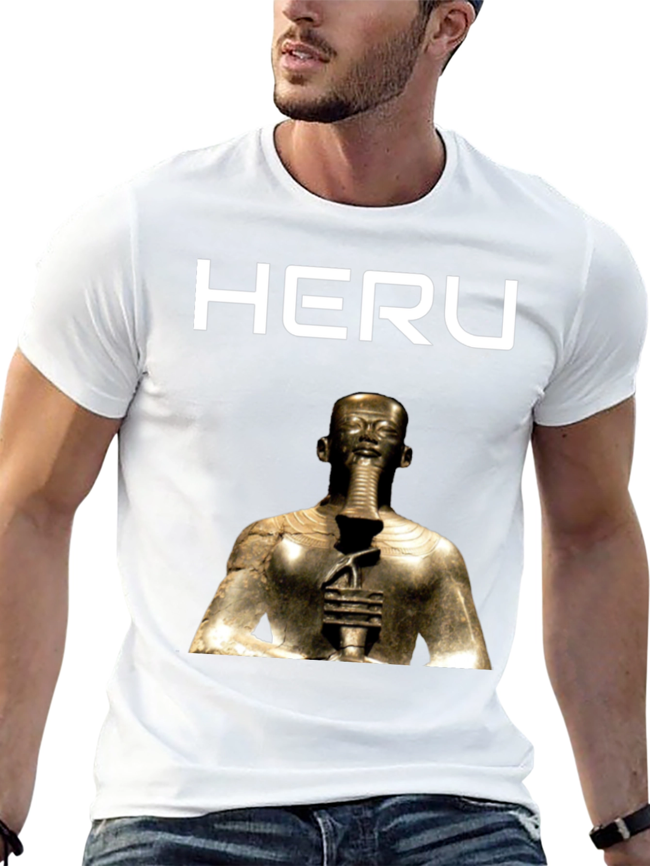 Heru Pharaoh Graphic Tee - Premium Cotton Blend