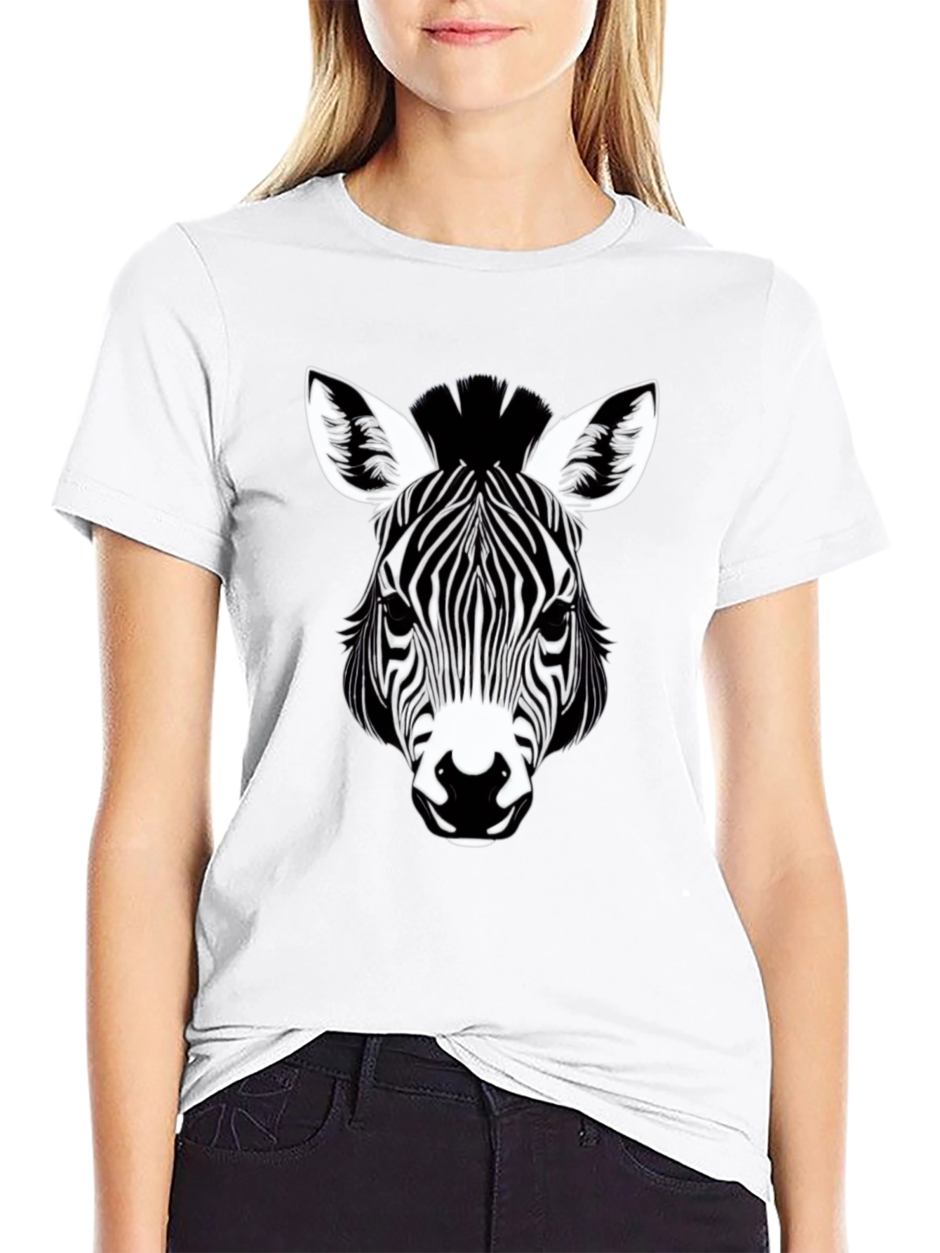 Zebra Graphic Tee - Stylish Black Animal Print Shirt