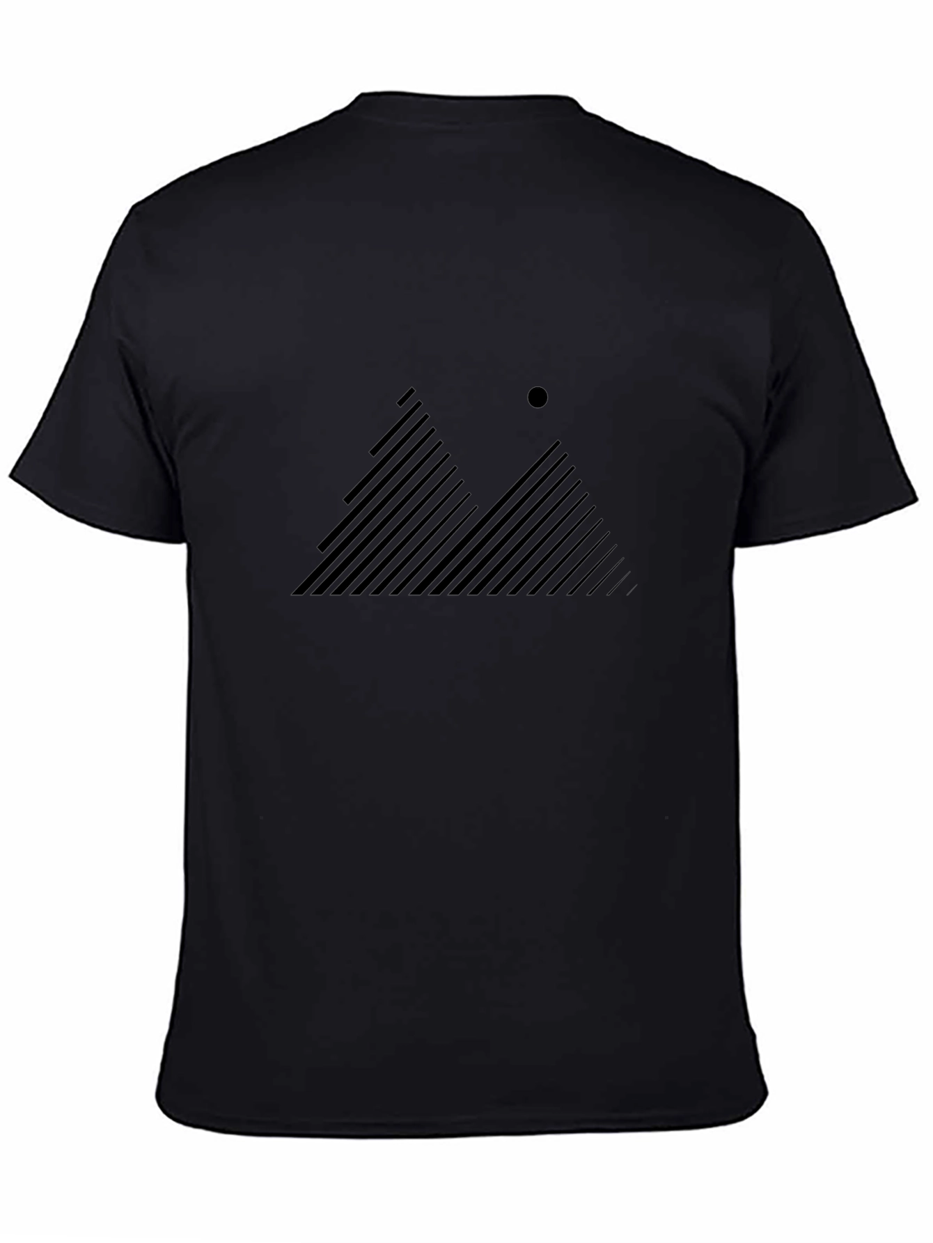 Modern Mountain Line Art Graphic Tee - Black