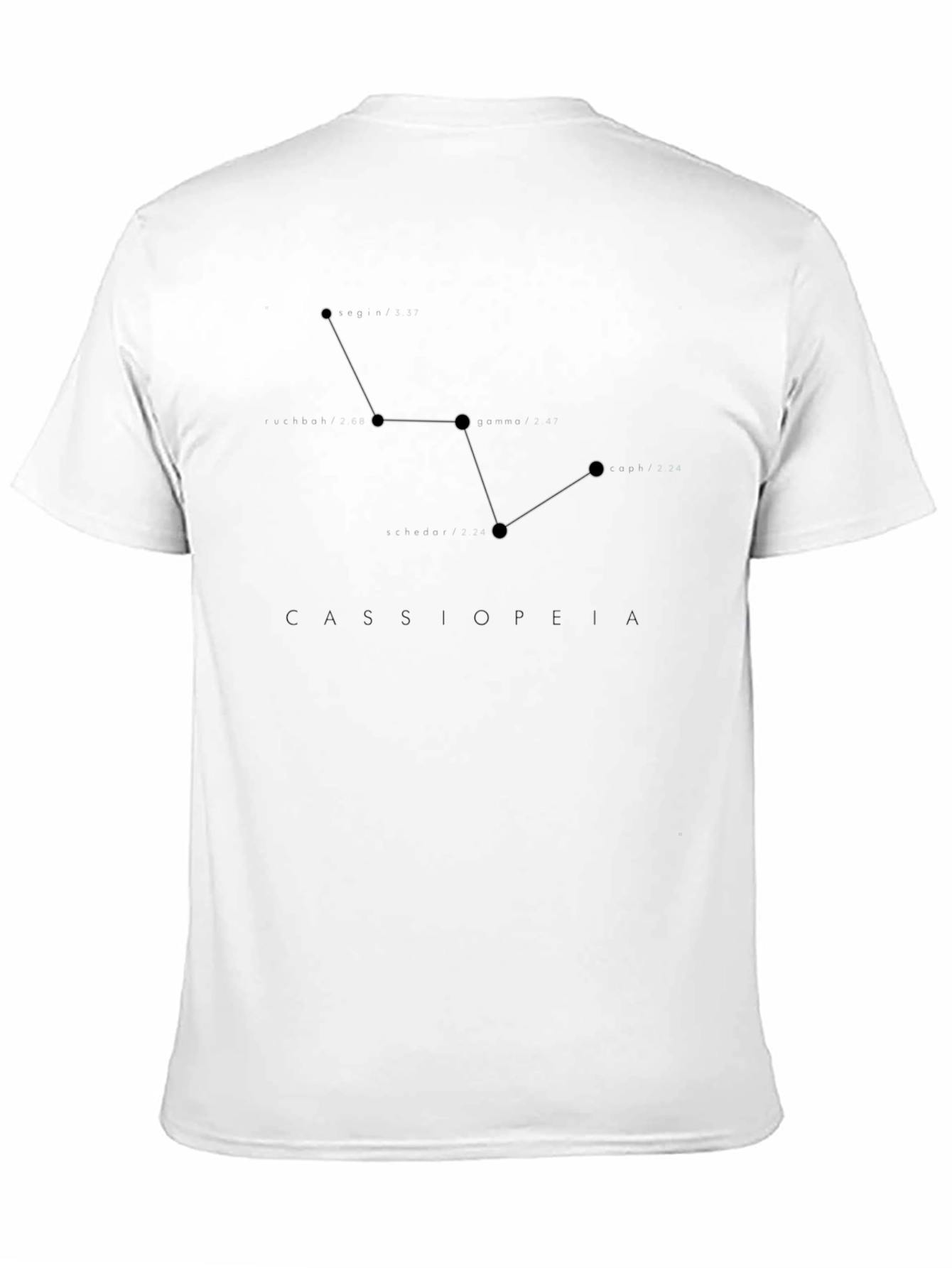 Cassiopeia Constellation Graphic T-Shirt - Black