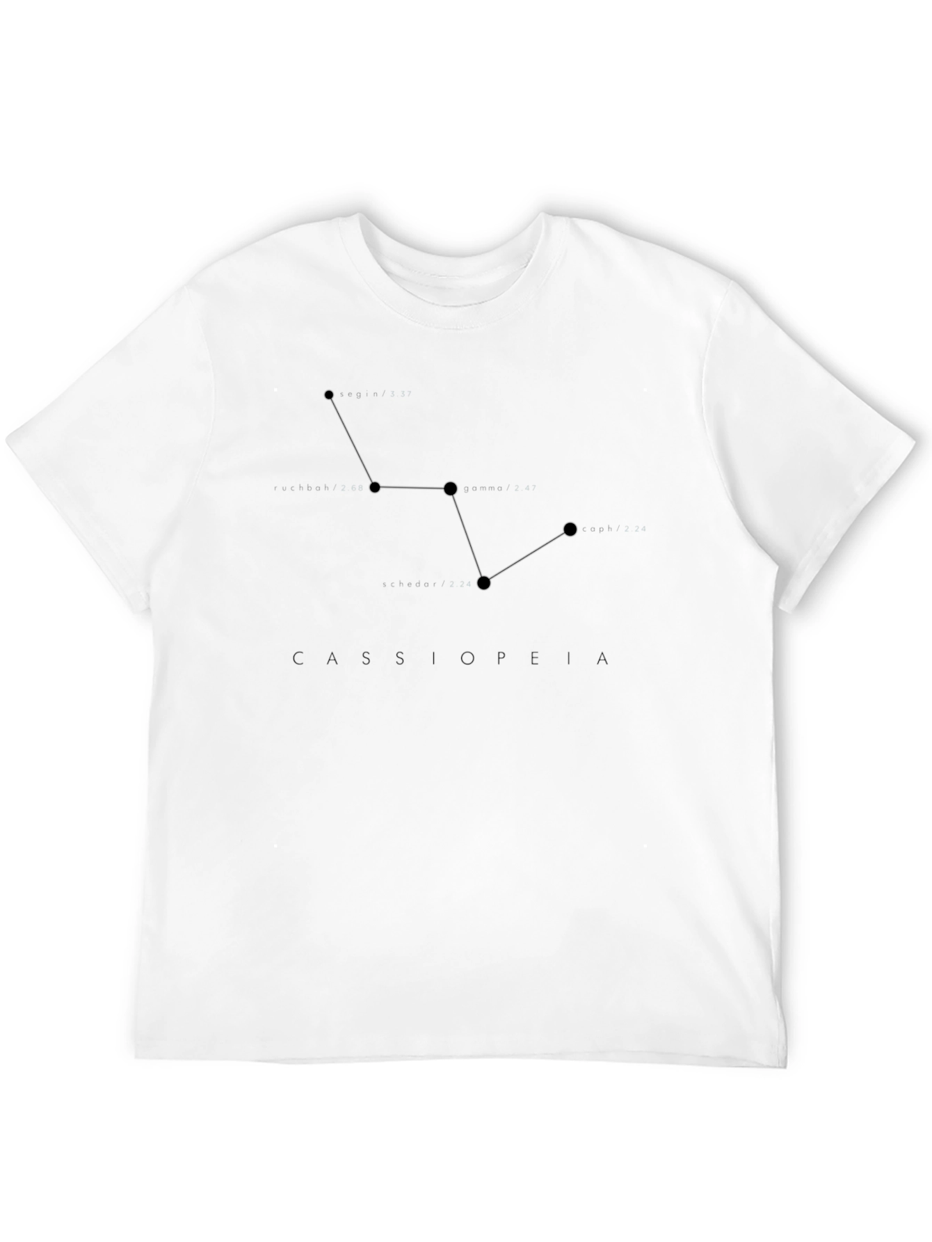 Cassiopeia Constellation Graphic T-Shirt - Black
