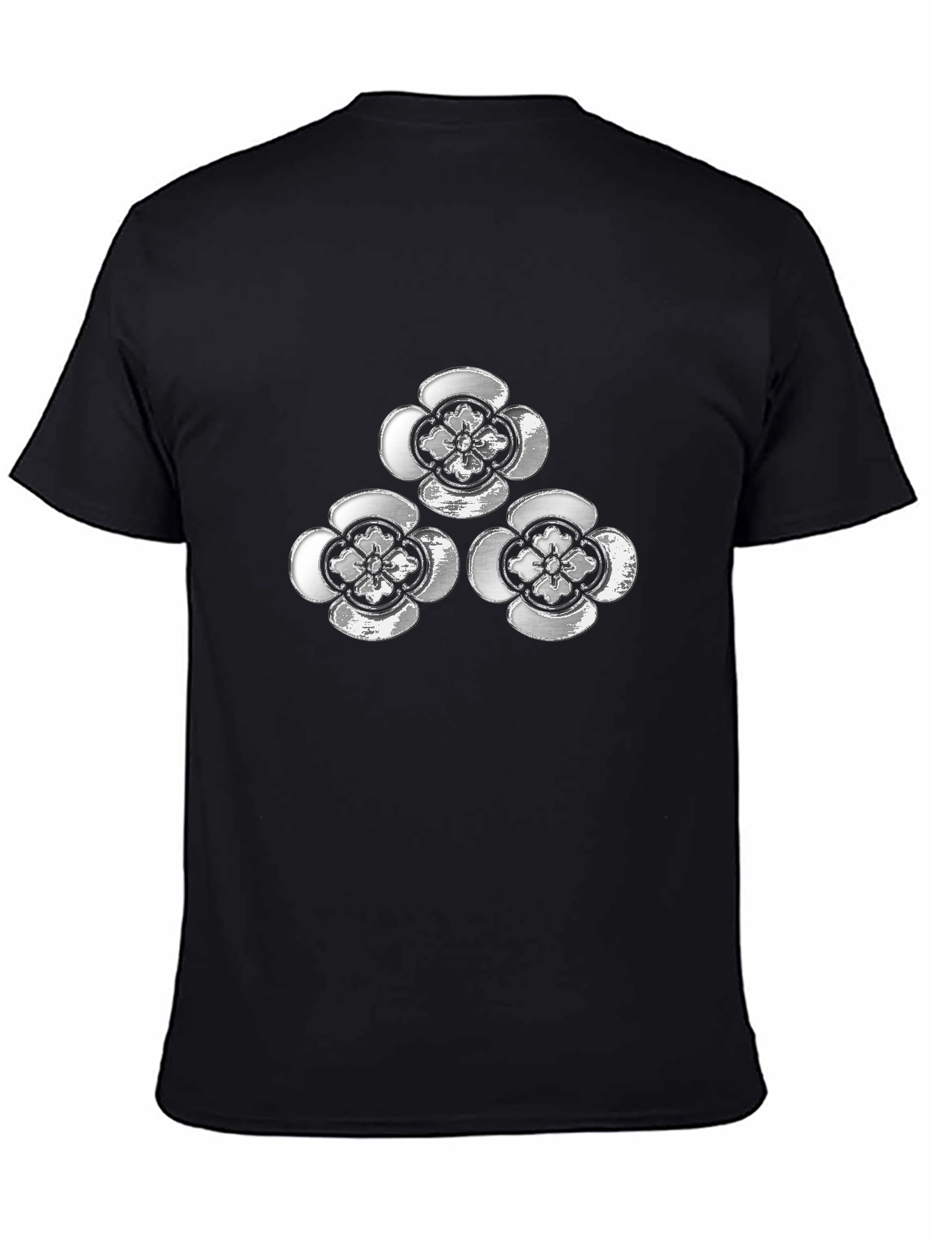 Floral Crest Graphic Tee - Black