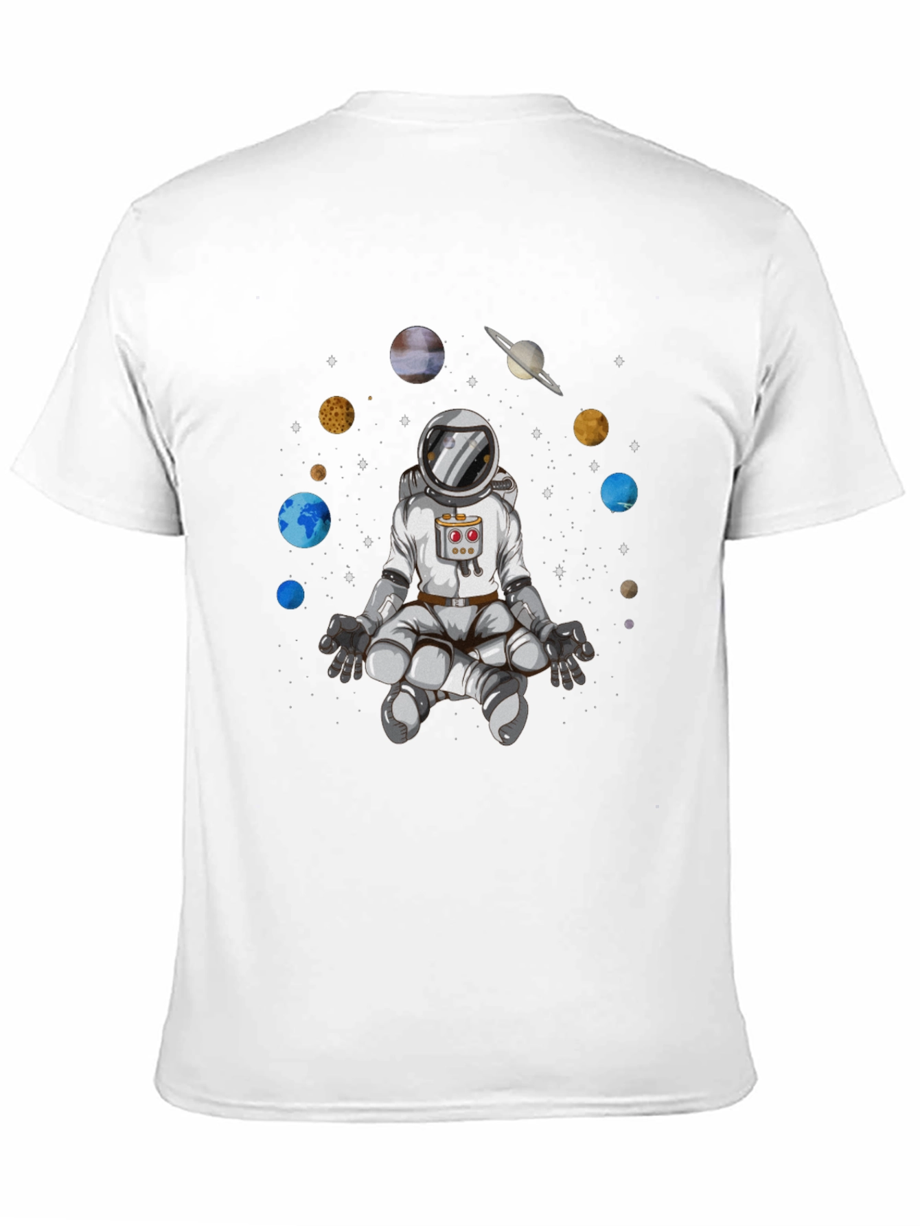Meditating Astronaut Graphic Tee - Cosmic Harmony