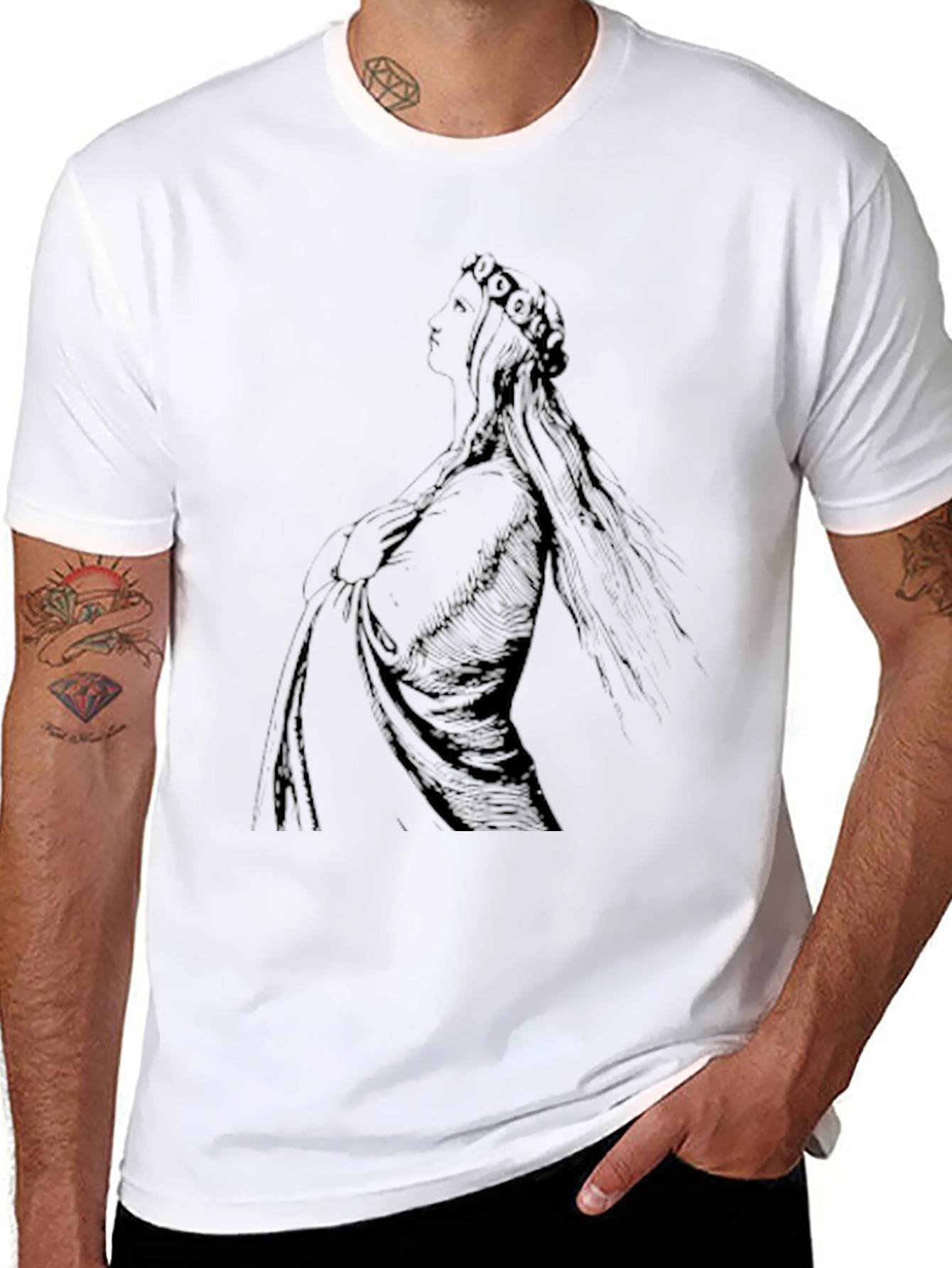 Elegant Woman Graphic Black T-Shirt