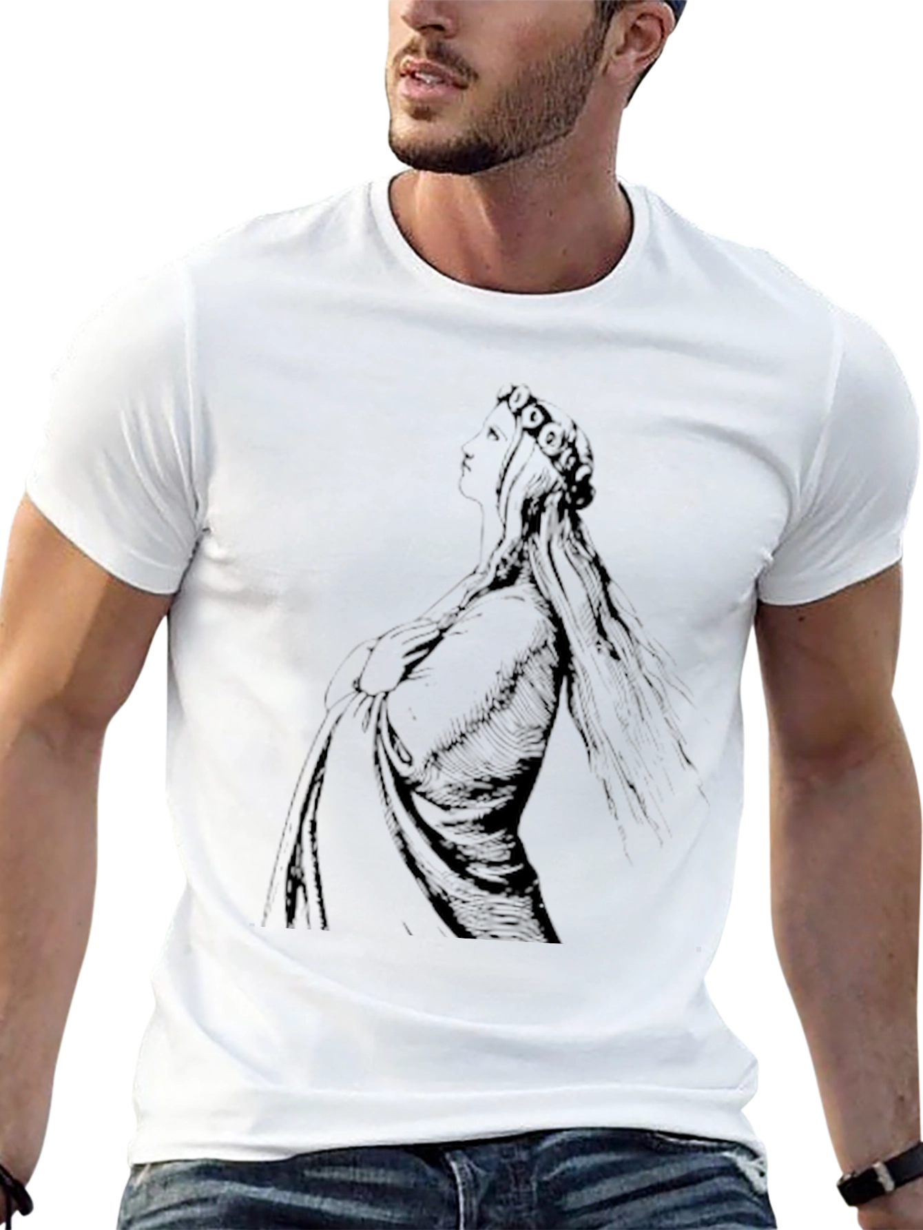 Elegant Woman Graphic Black T-Shirt