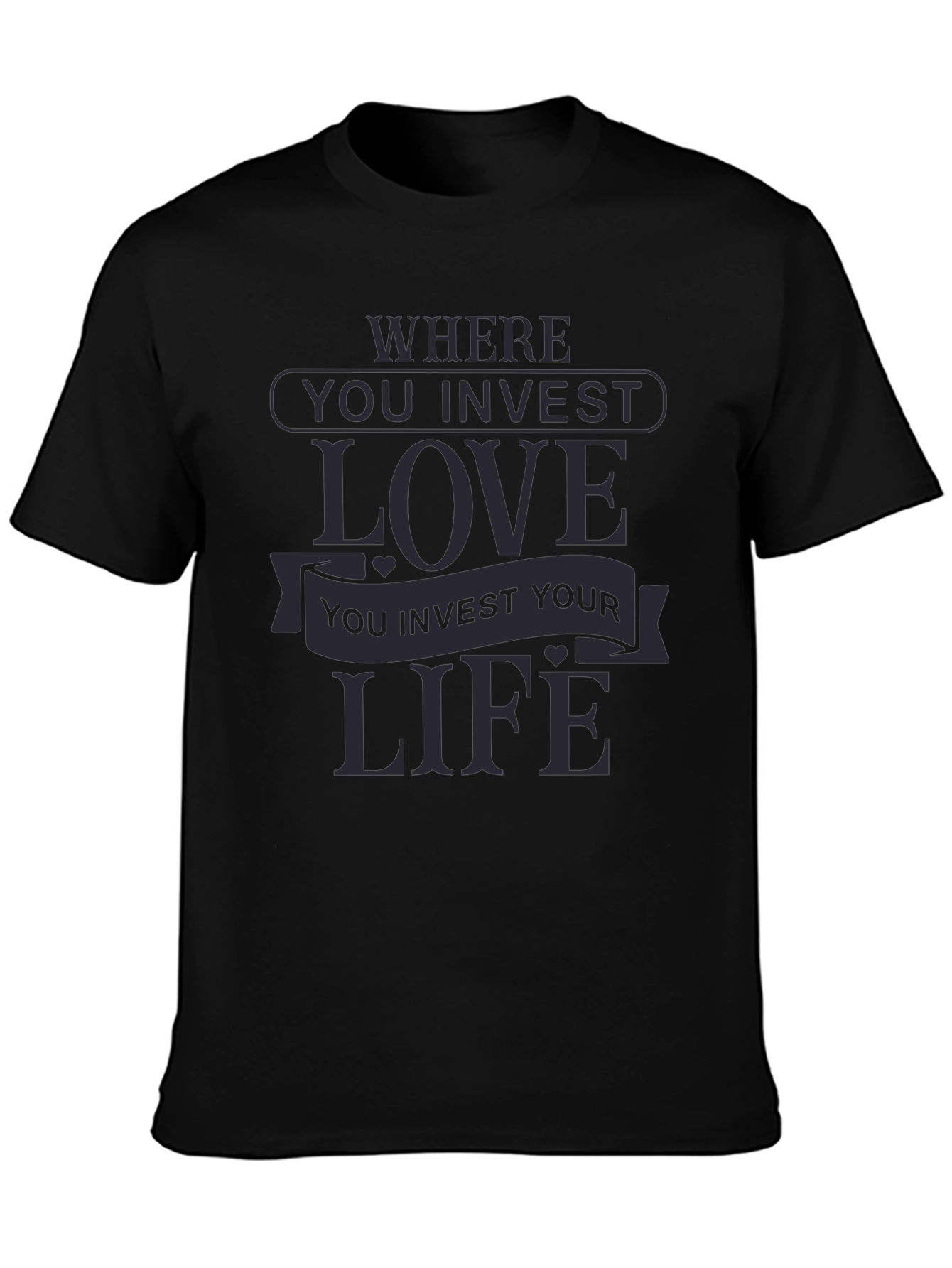 Invest in Love Black Graphic Tee