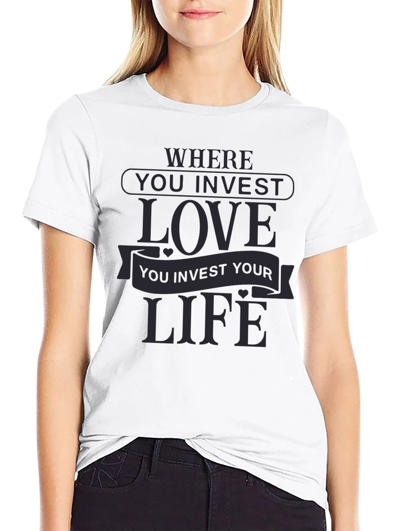 Invest in Love Black Graphic Tee