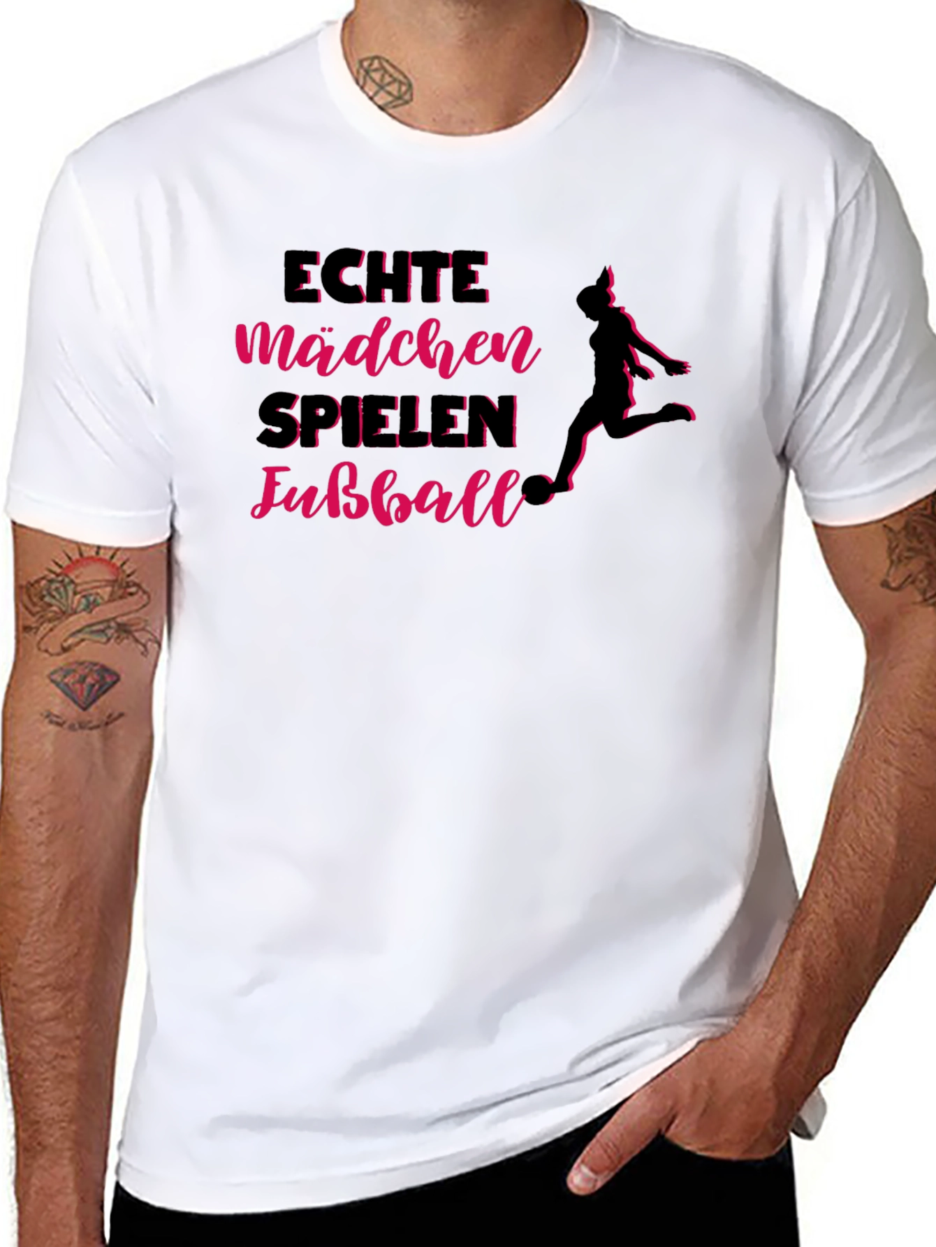 Echte Mädchen Spielen Fußball T-Shirt