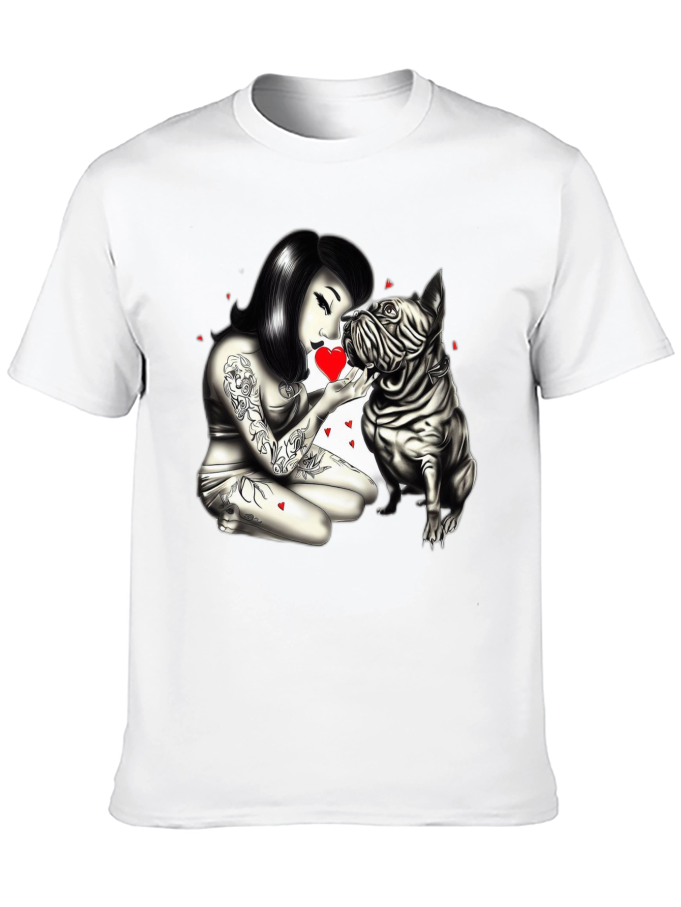 Tattooed Love: Woman & Bulldog Graphic Tee