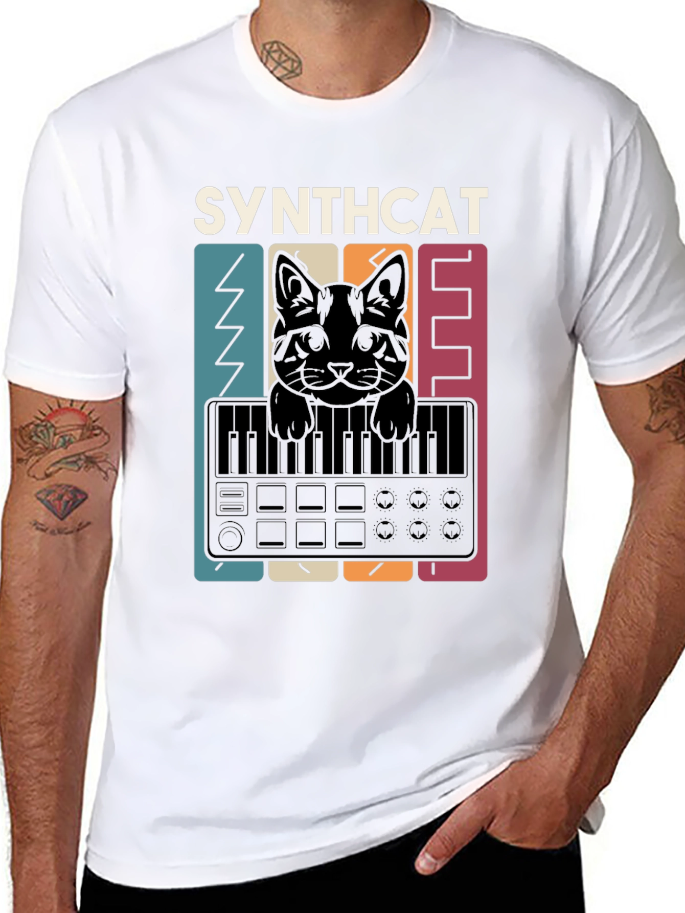 Synthcat T-Shirt - Music Lovers Tee