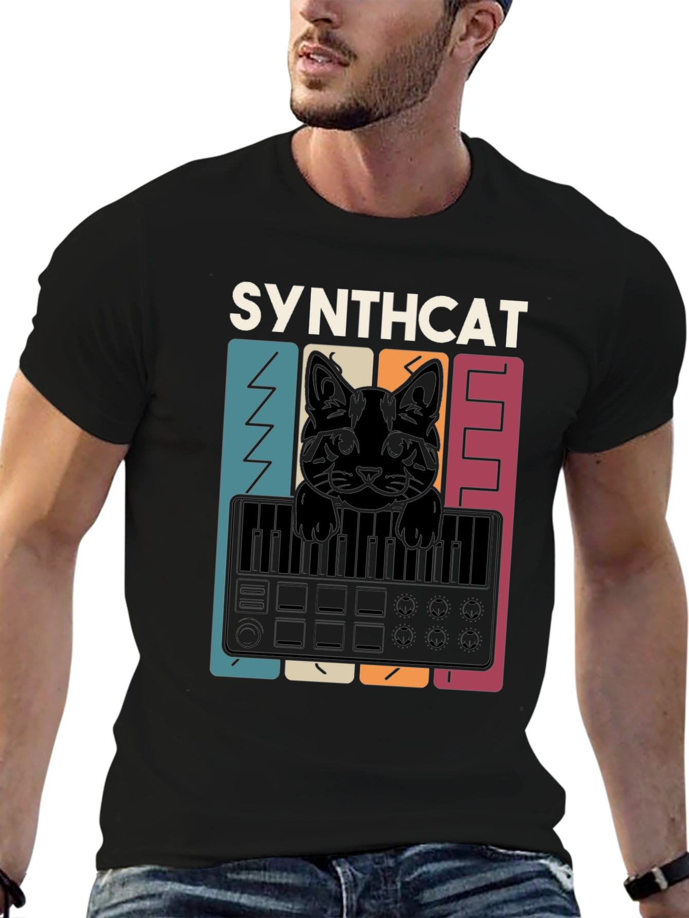 Synthcat T-Shirt - Music Lovers Tee