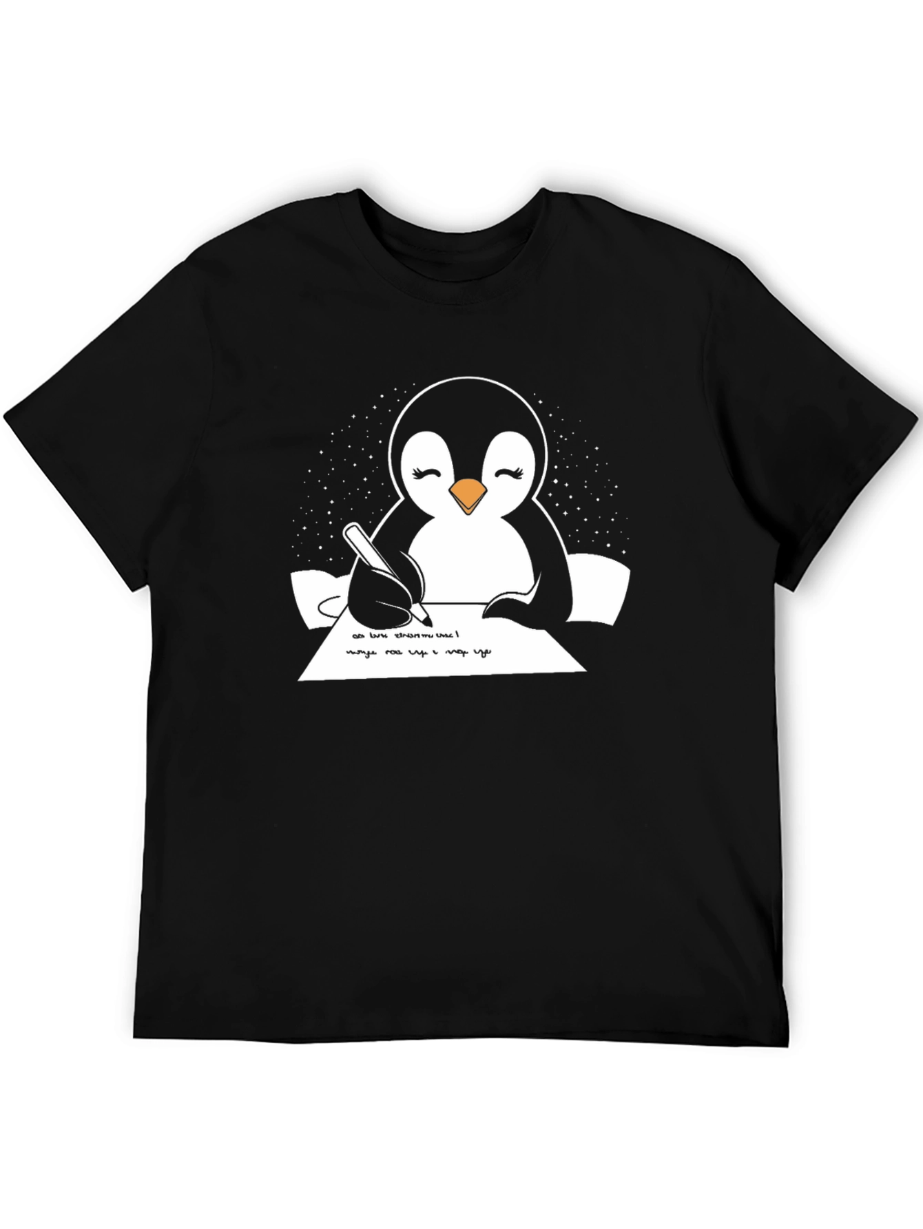 Penguin Writer Graphic Tee - Unisex Cotton T-Shirt