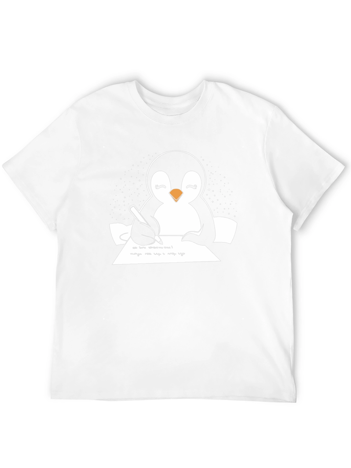 Penguin Writer Graphic Tee - Unisex Cotton T-Shirt