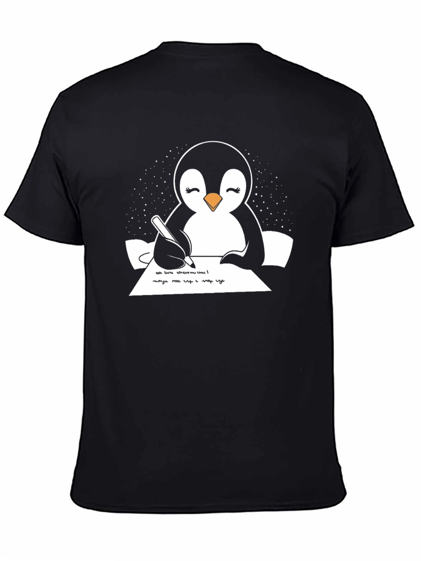 Penguin Writer Graphic Tee - Unisex Cotton T-Shirt