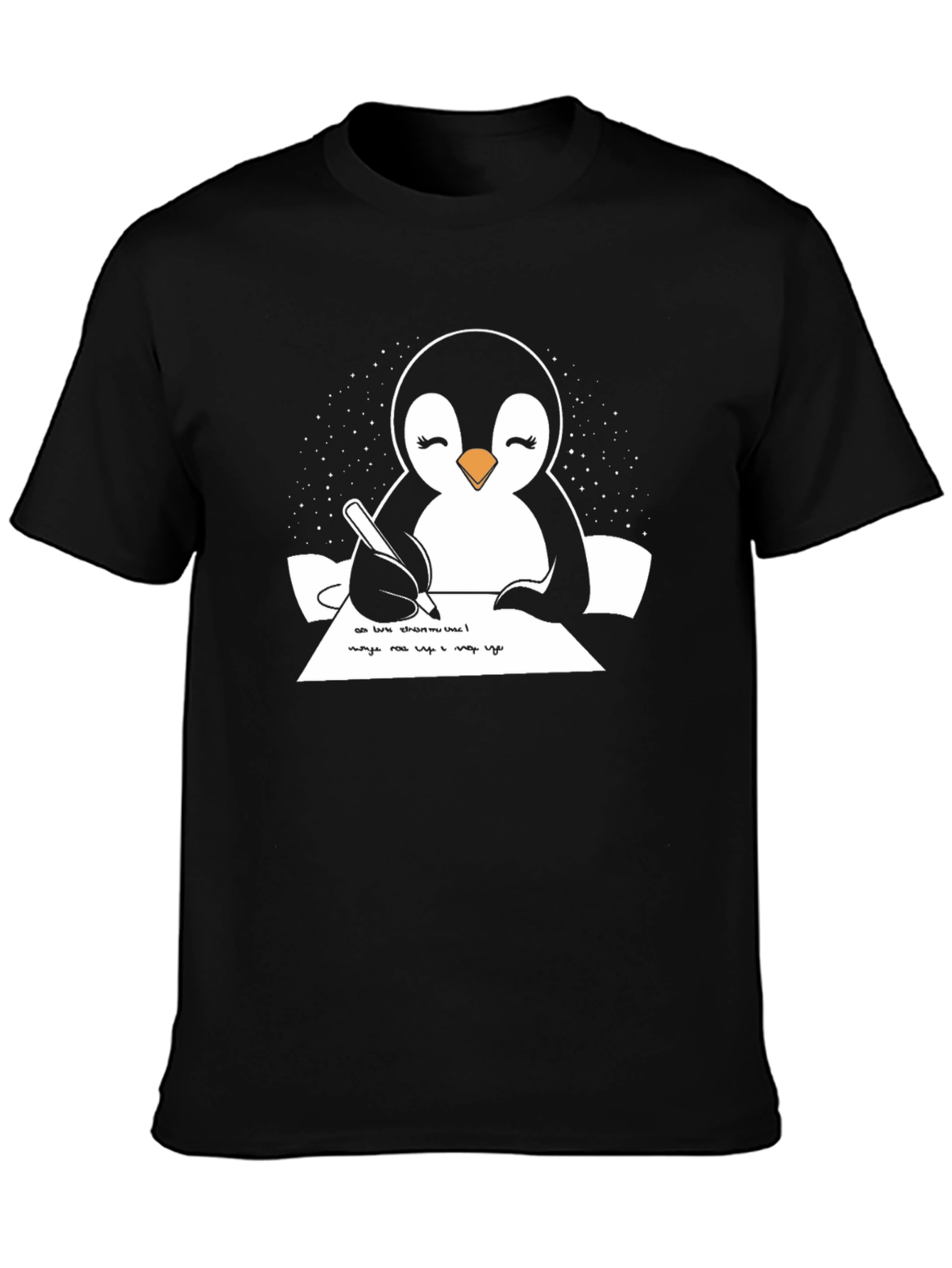 Penguin Writer Graphic Tee - Unisex Cotton T-Shirt