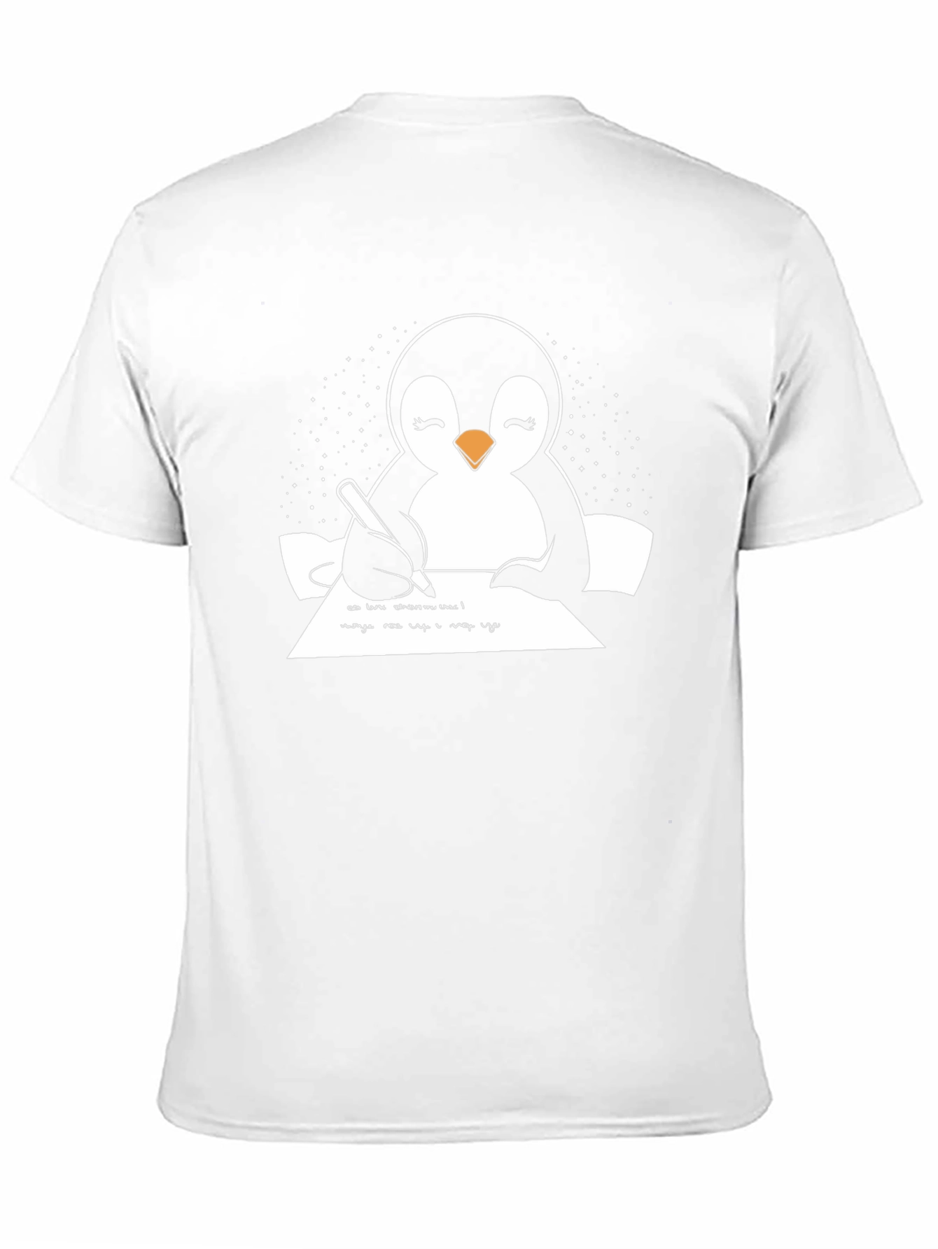 Penguin Writer Graphic Tee - Unisex Cotton T-Shirt