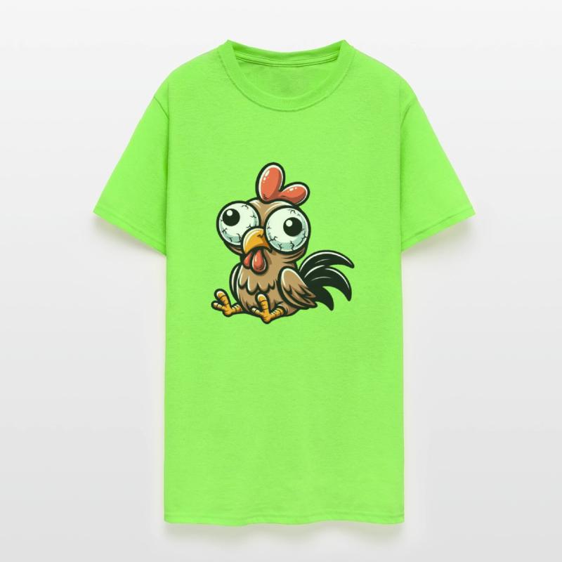 Cute confused hen cartoon clumsy googly eyes