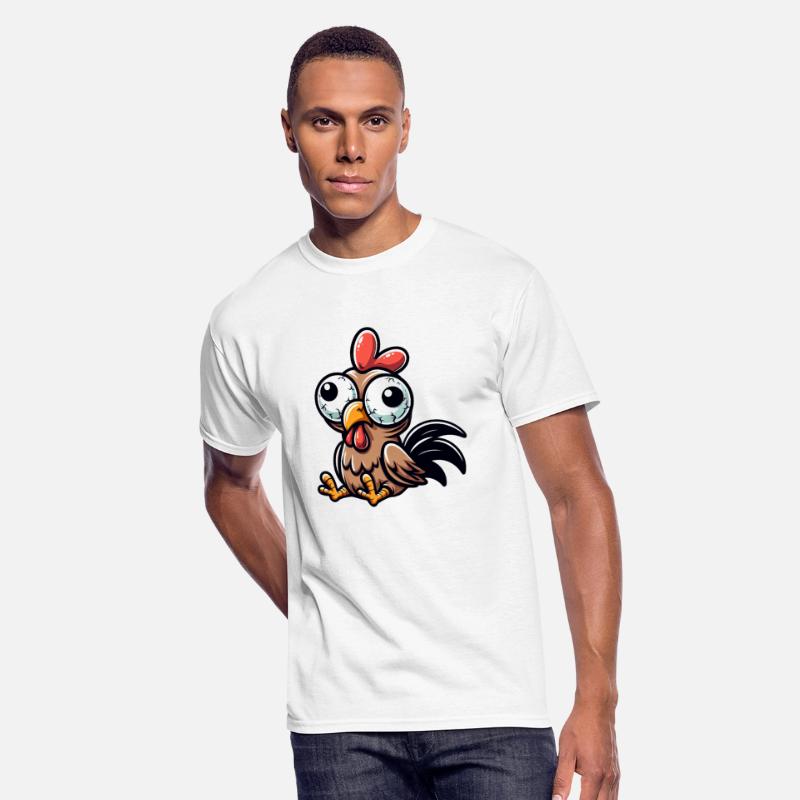 Cute confused hen cartoon clumsy googly eyes