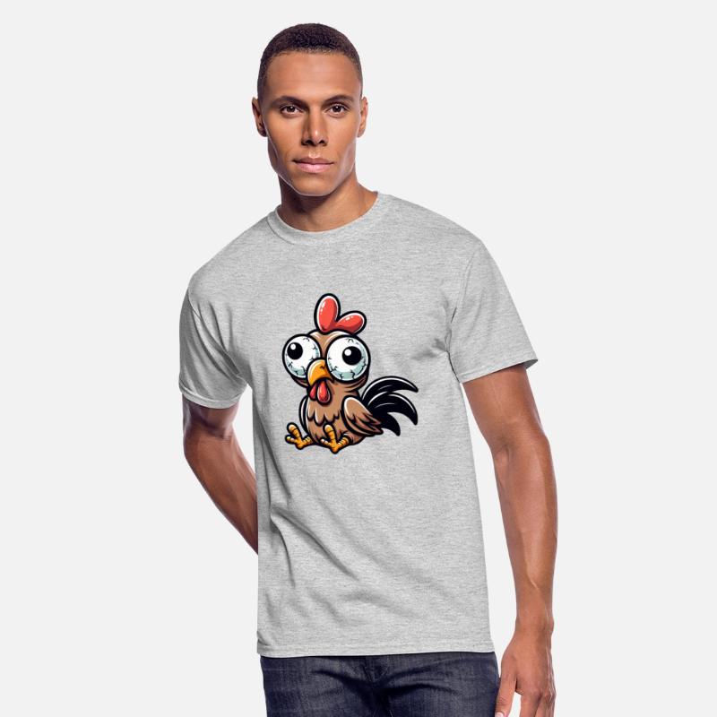 Cute confused hen cartoon clumsy googly eyes
