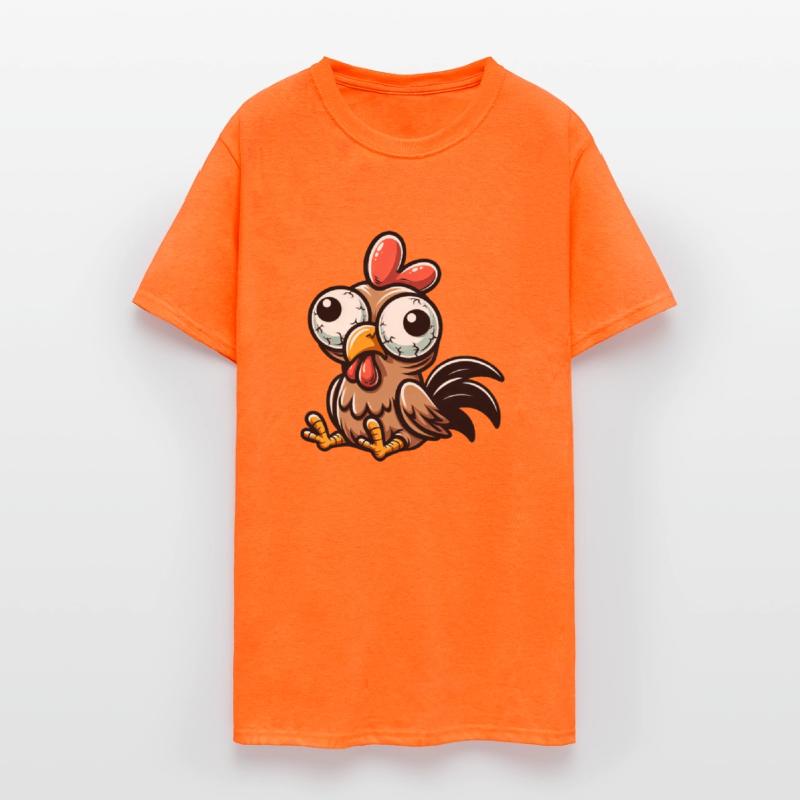 Cute confused hen cartoon clumsy googly eyes