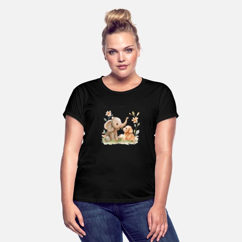 Cute Elephant And Dog Friends