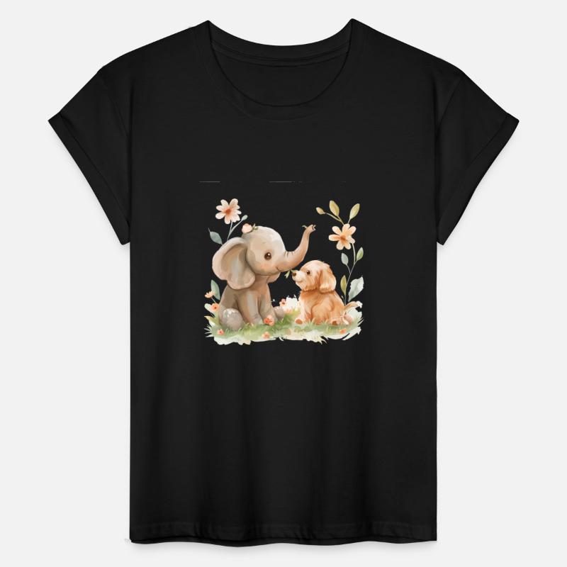 Cute Elephant And Dog Friends