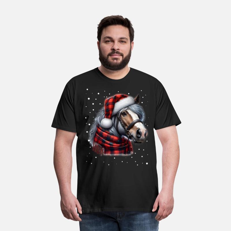 Cute Funny Horse In Santa Hat Christmas