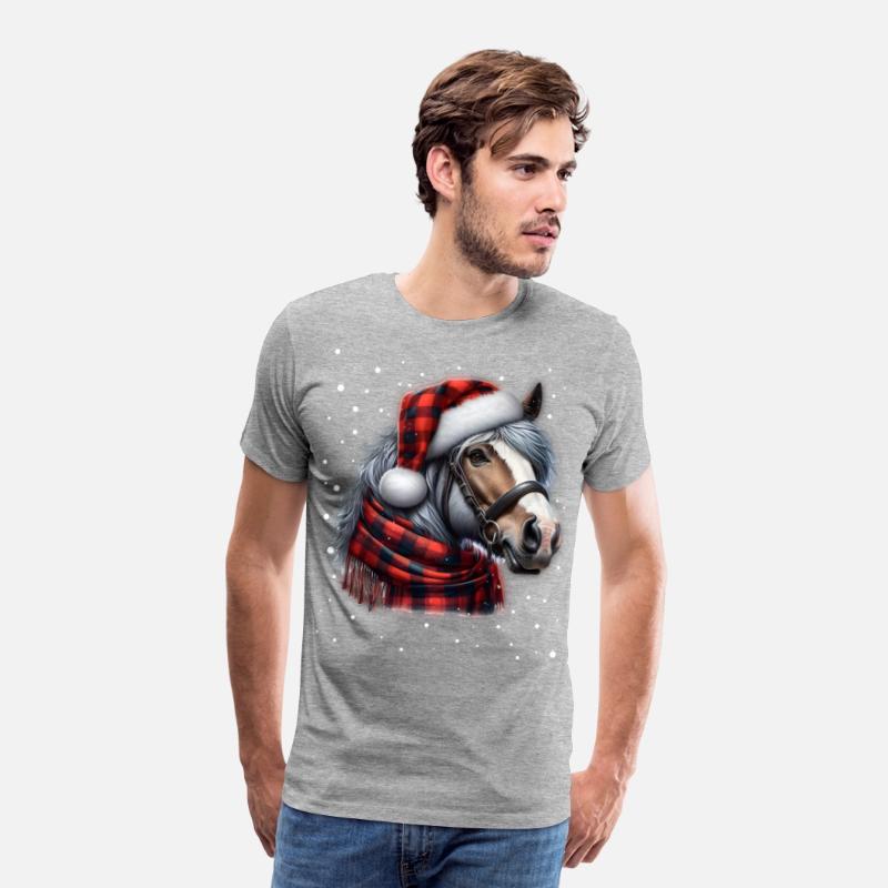 Cute Funny Horse In Santa Hat Christmas