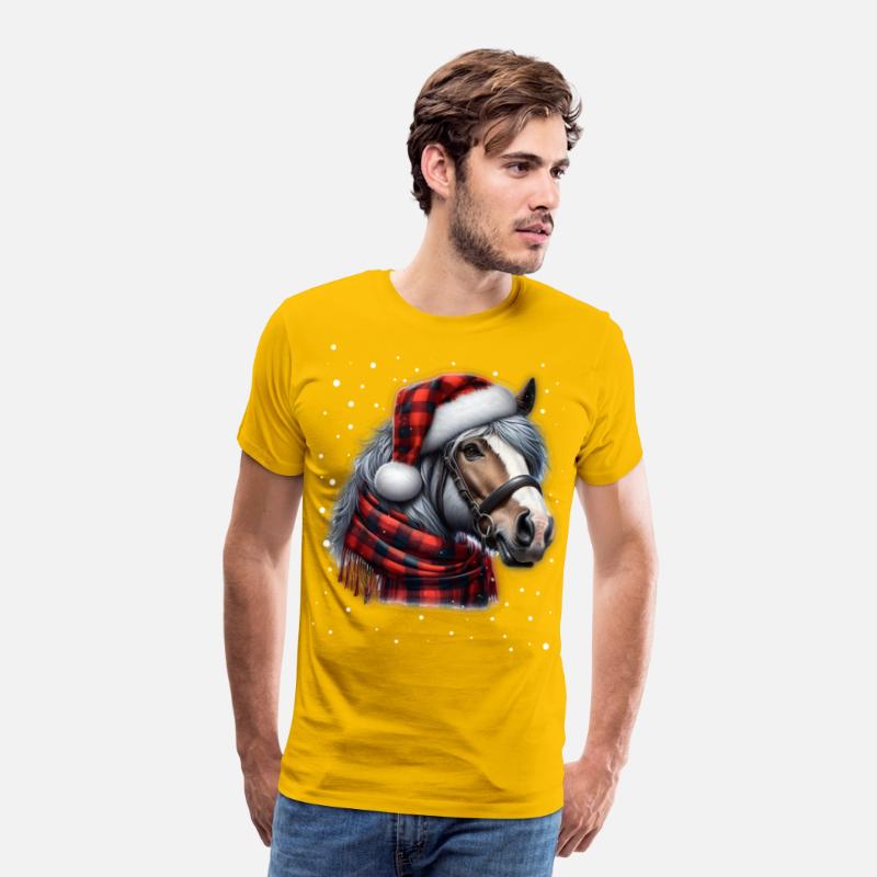 Cute Funny Horse In Santa Hat Christmas