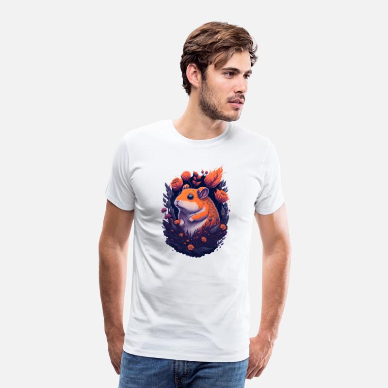 Cute Hamster Rodent With Flowers