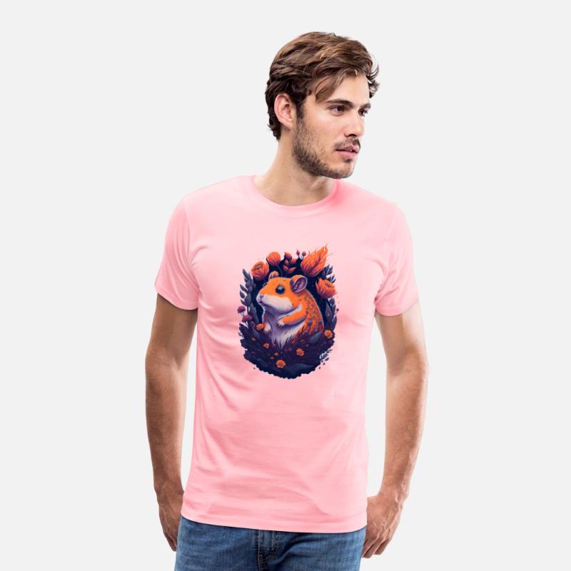 Cute Hamster Rodent With Flowers