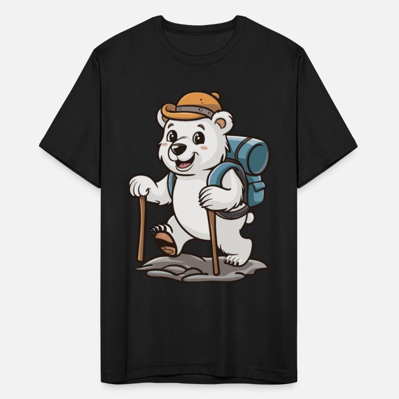 Cute Hiking polar bear Adventure Cartoon