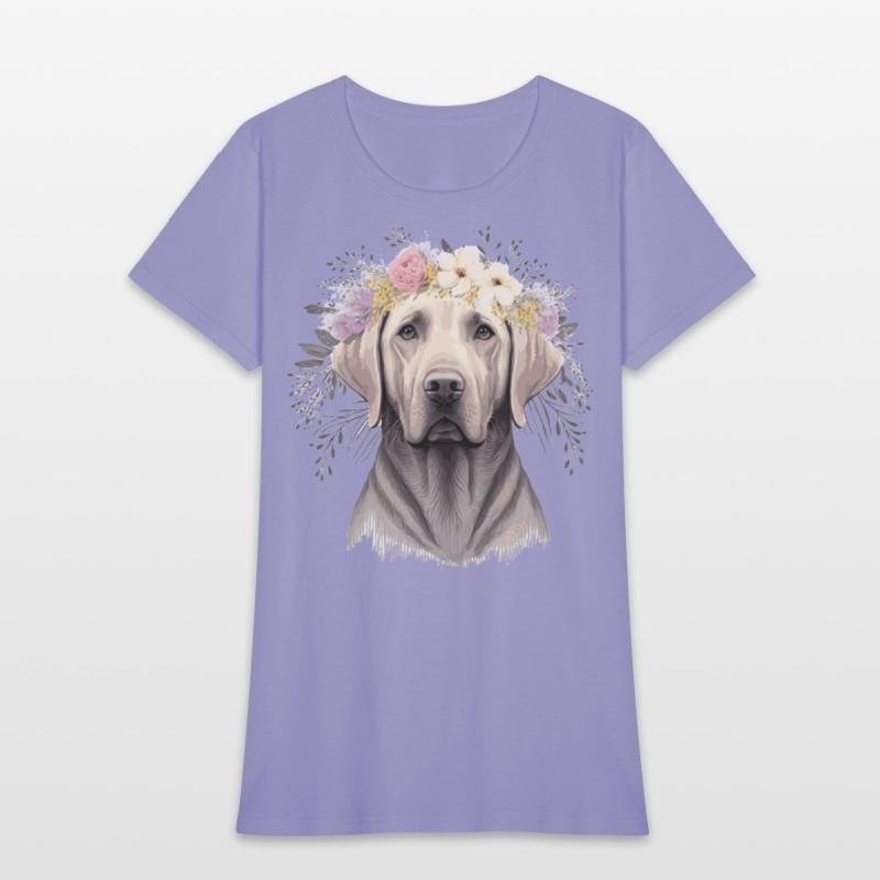 Cute Labrador Retriever Flower Crown Pet Dog Flora