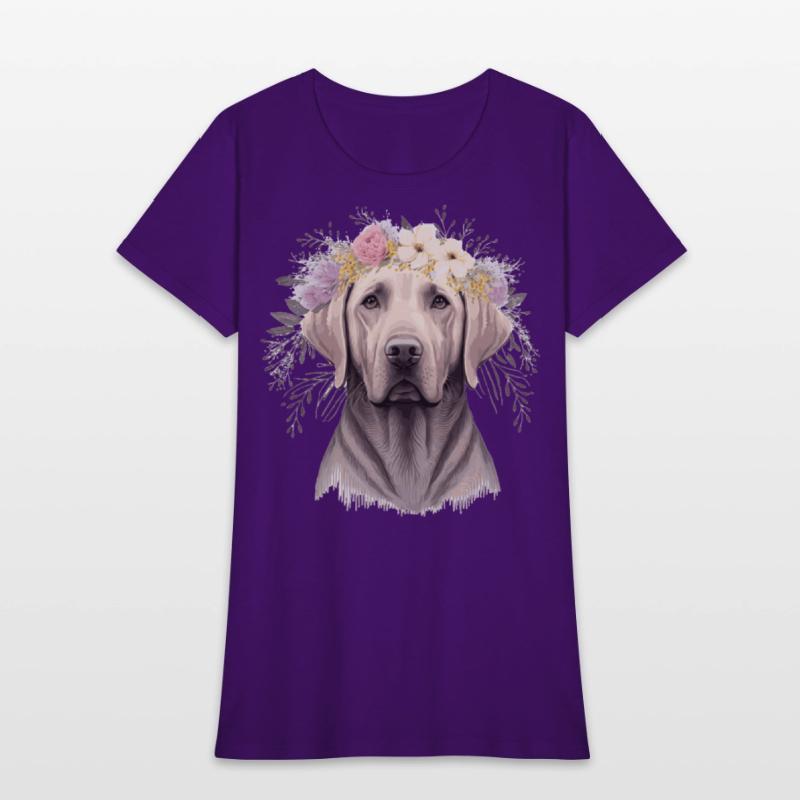 Cute Labrador Retriever Flower Crown Pet Dog Flora