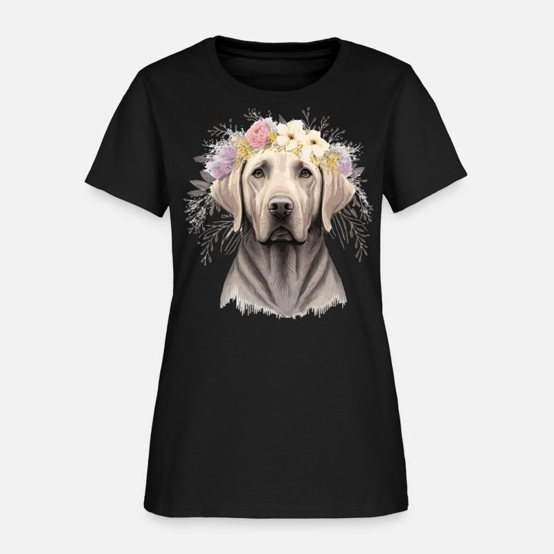 Cute Labrador Retriever Flower Crown Pet Dog Flora