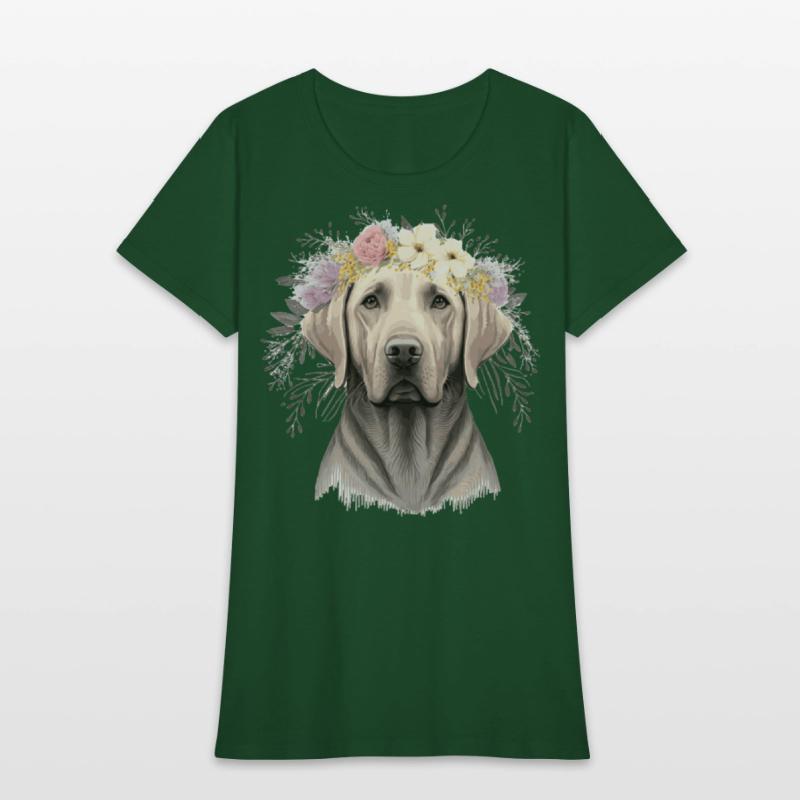 Cute Labrador Retriever Flower Crown Pet Dog Flora