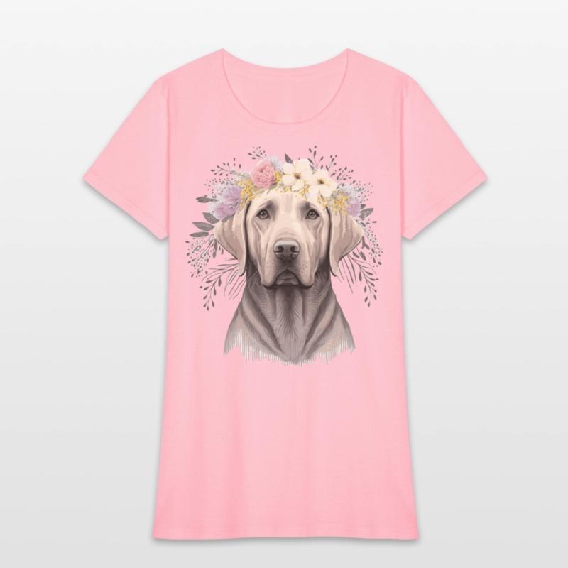 Cute Labrador Retriever Flower Crown Pet Dog Flora