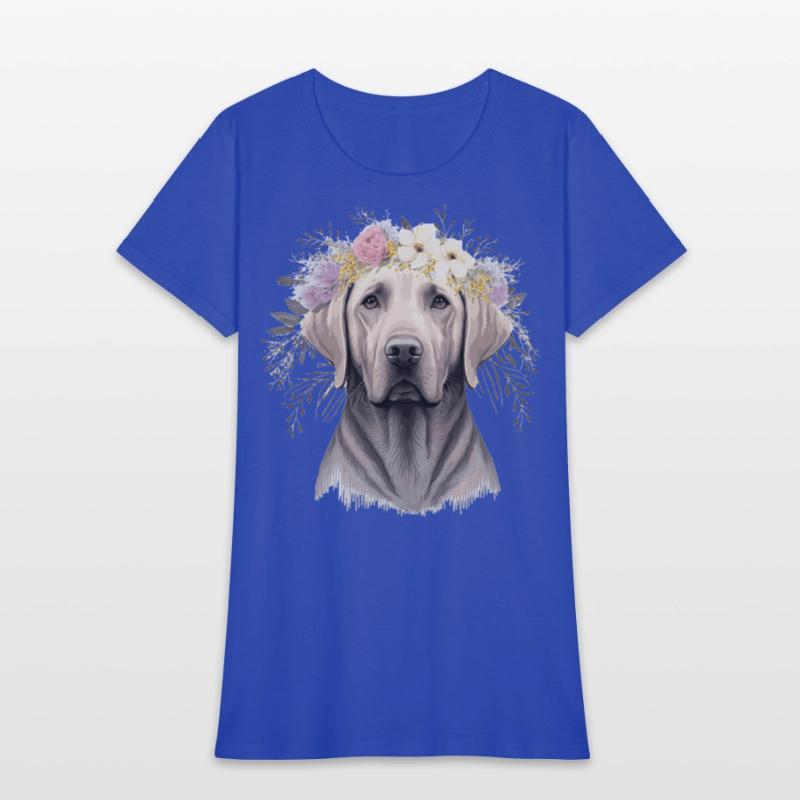 Cute Labrador Retriever Flower Crown Pet Dog Flora