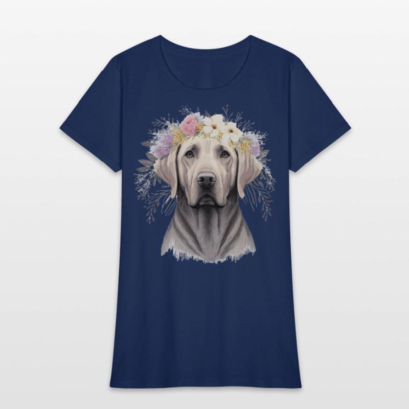Cute Labrador Retriever Flower Crown Pet Dog Flora
