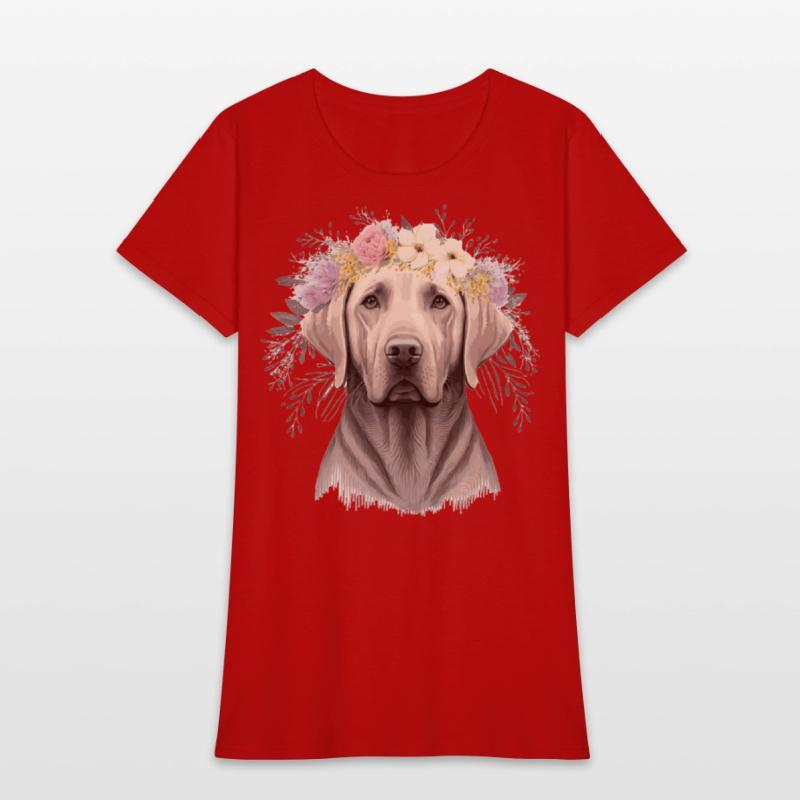 Cute Labrador Retriever Flower Crown Pet Dog Flora